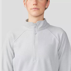 โรงงานผลิตเสื้อสเวตเตอร์คุณภาพสูง รับผลิตเสื้อฮู้ดซิป ¼ ตัว แบบถักน้ำหนักเบา สำหรับผู้ชายและผู้หญิง ขายส่ง - Product Image 3