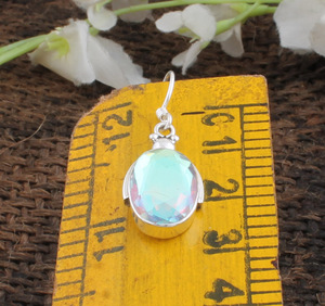 Pendientes de Topacio Místico, Plata de Ley 925, Pendientes de Gota con Fuego Arcoíris, Joyería de Piedras Preciosas Genuinas, Fabricante Mayorista - Product Image 5