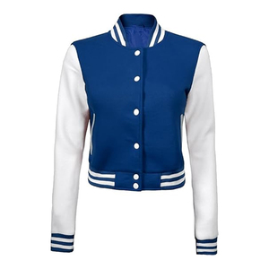 Chaqueta Varsity Personalizada para Mujer, Chaqueta Corta Estilo Letterman con Mangas de Cuero, Chaqueta Bomber, Ropa de Calle, Fabricante de Moda, EE. UU. - Product Image 4