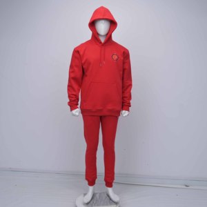 Sudadera con Capucha Reversible Informal para Hombre, de Primera Calidad, con Logotipo Personalizado, Bordado en el Pecho, de Felpa de Algodón Rojo - Product Image 1