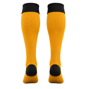 Chaussettes de football montantes Black Hawk Orange avec logo jaune et noir, respirantes, en tricot de spandex et polyester pour adulte - Product Image 2