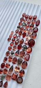 Piedras Preciosas Sueltas de Piedra Solar de Oregón Natural, Corte Mixto en Tonos Melocotón, Rojo y Verde, para Fabricación de Joyas, Anillos, Colgantes, Venta al Por Mayor, B2B - Product Image 1