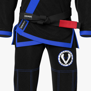 ชุดยิวยิตสู Venomous Fight Gear BJJ สีดำขอบน้ำเงิน สำหรับผู้ใหญ่ ยูนิเซ็กซ์ ผลิตจากโพลีเอสเตอร์ทนทาน - Product Image 4