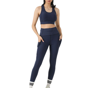 Nouvel ensemble de yoga 2 pièces personnalisé avec logo, écologique, pour femmes, séchage rapide, extensible dans les quatre sens, taille élastique - Product Image 5