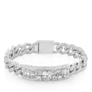 Bracelet en Moissanite Dorée, Maillons Clé Grecque, Bijou de Luxe pour Hommes et Femmes, Cadeau Élégant, Tendance, pour Mariage et Soirée, Bijou Tendance - Product Image 2