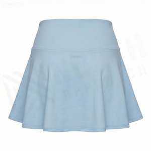 Jupe courte plissée taille haute pour femme, couleur unie, style sportif, tissu respirant en spandex et polyester, à porter toute l'année - Product Image 2