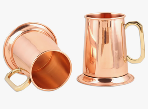 16oz Copper <b>Mug</b> with Handle Classic Beer Stein Moscow Mule Cup <b>Double</b> <b>Wall</b> Stainless Steel Beer Stein <b>Mug</b> Insulated Beer Drink - Product Image 2