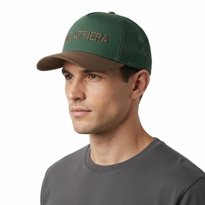 Men's <b>Green</b> Brown Trucker Cap Mesh Back Snapback Baseball <b>Hat</b> Custom Embroidered Logo Adjustable - Product Image 2