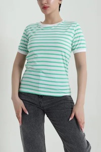 T-shirt blanc pour femme, coupe classique, décoration LOGO, manches courtes, col roulé, tissu jersey 100% coton, séchage rapide, été, anti-UV - Product Image 5