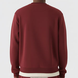 High Quality Men's Solid Color Crew Neck Sweatshirt Regular Fit Long Sleeve Knitted Cotton Casual Pullover Autumn Wear Front <b>Log</b> - Product Image 2