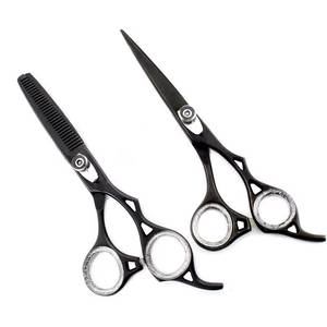 Ensemble de ciseaux professionnels pour la coupe des cheveux avec peigne, lame en acier inoxydable 440C, lame tranchante, manche long, pour droitiers, usage en salon - Product Image 2