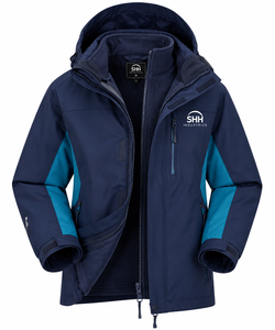 Chaqueta Impermeable 3 en 1 para Hombre con Forro Polar Extraíble, Capucha, Exterior Cortavientos, Paneles en Contraste y Logotipo Personalizado - Product Image 1