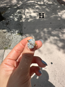 Bague de fiançailles de luxe en or jaune 14K 18K avec diamant de laboratoire taille poire de 5 à 10 carats, certifié IGI, bague solitaire en forme de goutte, bijoux - Product Image 3