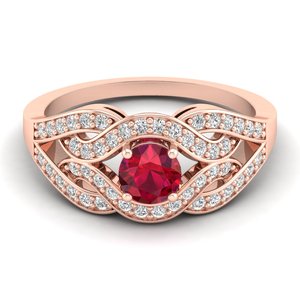 REYES Wholesale Price 14K Solid Gold GRA Certified Moissanite Engagement Ring Exclusive Round Cut 0.5 Carat Ruby Gemstone Ring - Product Image 5