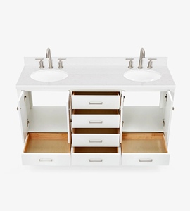 Meuble-lavabo sur mesure Abigail 66 pouces, double vasque, 7 options de finition, fabricant OEM Vietnamien - Product Image 5