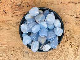 Piedras de ágata azul natural pulidas, ágata azul rayada, cristal curativo para Reiki, meditación, energía, decoración, venta al por mayor - Product Image 3