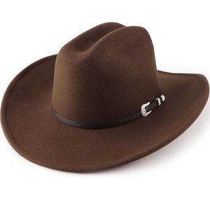 Chapeau de cowboy en cuir robuste style Outback à large bord pour l'extérieur, les voyages et les loisirs, en cuir pleine fleur véritable, 4 saisons, USA Europe - Product Image 1