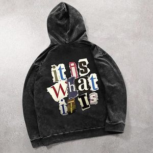 เสื้อฮู้ดลายกราฟิกสำหรับผู้ชาย เสื้อฮู้ดวินเทจ ตลก โอเวอร์ไซส์ It Is What It Is เสื้อฮู้ดสตรีทแวร์ เสื้อสเวตเชิ้ตมีฮู้ดแบบสวมหัว - Product Image 5