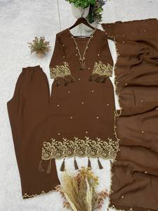 Launching New Designer Party Wear Look Designer Embroidered Worked <b>Top</b> Plazzo With Dupatta - Product Image 3