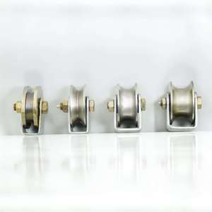 Système de roulettes pour porte coulissante moderne en acier inoxydable, mécanisme durable et à roulement fluide pour quincaillerie de villa et appartement - Product Image 4