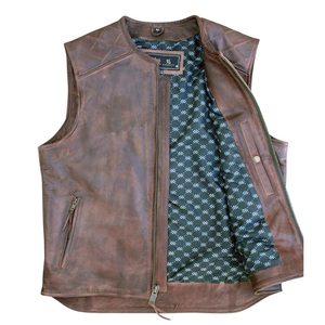 Men's Genuine <b>Leather</b> <b>Vest</b> Custom OEM Adults Wholesale Motorcycle <b>Biker</b> Jacket Sleeveless Vintage Casual Premium Outerwear 2026 - Product Image 1