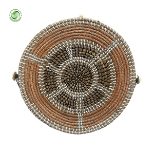 Woven straw food <b>cover</b> with brown pattern Kitchenware and <b>table</b> decoration Wholesale eco-friendly Made in Vietnam - Product Image 4