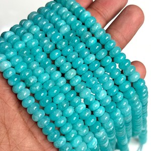 Cuentas redondas lisas de amazonita natural de 8 mm, hilo de cuentas de amazonita genuina de 15 pulgadas, cuentas de piedras preciosas de amazonita para la fabricación de joyería. - Product Image 1