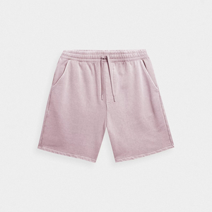 Shorts de survêtement décontractés pour hommes, très tendance, 100 % coton, avec broderie de logo personnalisée, design uni écologique - Product Image 1