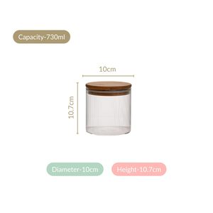 Ensemble de bocaux de rangement de cuisine en verre borosilicate de haute qualité avec couvercle en bambou naturel, récipients hermétiques transparents pour épices et collations - Product Image 4