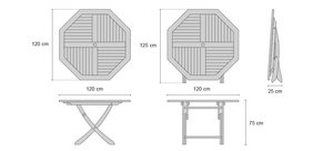 Octagonal <b>Folding</b> <b>Dining</b> <b>Table</b> And <b>Chair</b> Set Indonesia Furniture - Product Image 1