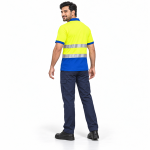 Camiseta Polo de Trabajo Reflectante con Cuello, Diseño para Personal de Obra y Equipos de Mantenimiento, para Equipos de Servicio en Campo, con Estilo de Dos Tonos - Product Image 3