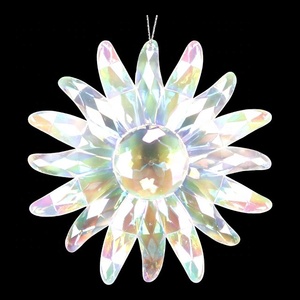 Adorno de Girasol Acrílico Transparente de Alta Calidad para Decoración Navideña de Año Nuevo, Color Dorado Amarillento Marrón, con Recubrimiento Iridiscente - Product Image 4