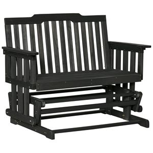 Dondolo da Giardino a 2 Posti con Design ad Asciugatura Rapida e Braccioli Allargati, Sedia a Dondolo in Legno per Giardino e Cortile - Product Image 1