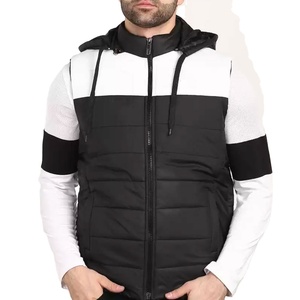 OEM Custom Printed Hooded Coated Outdoor Puffer Winter Vest Unisex Waterproof Anti-Wrinkle Embossed Zipper Plus Size Casual - Product Image 1