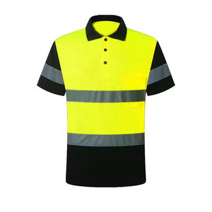 Chemises de travail réfléchissantes pour la sécurité dans le bâtiment, haute visibilité, manches courtes, respirantes, légères, logo personnalisé OEM - Product Image 5