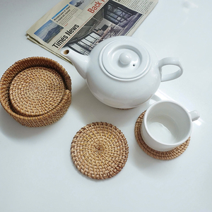 Posavasos Tejidos a Mano de Estilo Vintage, Ecológicos, para el Hogar, Protectores de Mesa de Ratán Natural de Primera Calidad, Elegantes y Clásicos - Product Image 2