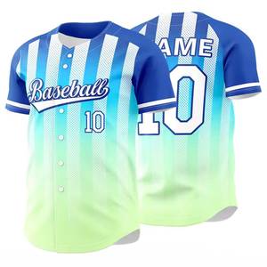 Camiseta de Béisbol Personalizada con Bandera, Manga Corta, Botones, Transpirable, Absorbe la Humedad, Tallas Grandes, para Entrenamiento de Verano - Product Image 4