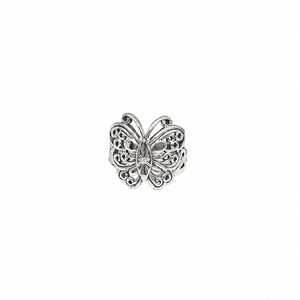 Bague Papillon en Argent 925 Style Antique, Faite à la Main, Filigrane Détaillé, Bijou Insecte pour Femme, Collection de Créateurs Faits Main - Product Image 1
