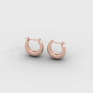 Meilleures ventes : Boucles d'oreilles créoles Huggie épaisses et coniques, minimalistes, en argent massif 925 plaqué or vermeil 18K, bijoux fins à conserver - Product Image 4
