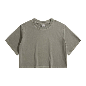 T-shirt court pour femme, tricoté, à manches courtes, coupe classique, respirant, séchage rapide, pour yoga et gym, avec logo personnalisé OEM, vente en gros - Product Image 1