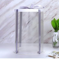 Boîtes à gâteaux rondes transparentes en PET de qualité alimentaire, recyclables et personnalisables BOHE BHCB-R01, épaisseur 3 mm, pour mariage, anniversaire, fête, Chine