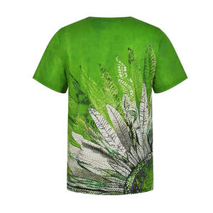 เสื้อยืดแขนสั้นผู้ชายสีเขียวลายพิมพ์ดิจิทัลลายเฟิร์น ทรงปกติ คอกลม สไตล์ลำลอง ผ้าถัก ระบายอากาศได้ดี - Product Image 2