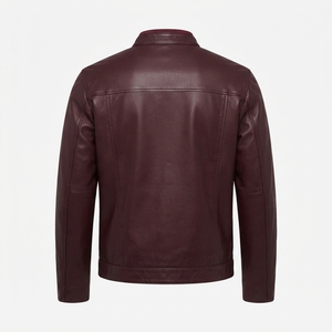 Chaqueta de cuero para hombre, estilo universitario, cálida para invierno, acolchada, con cremallera, patchwork, cortavientos, informal, tipo camisa, teñido liso, venta al por mayor, OEM - Product Image 3