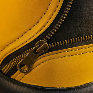 Chapeau haut de forme en cuir jaune et noir, fait main, sur mesure, de qualité supérieure, style Steampunk, pour cosplay et festival - Product Image 4