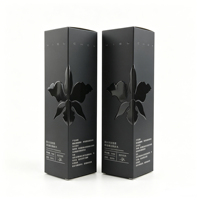 Boîtes d'emballage pour parfums, boîtes personnalisées en noir mat, boîte à double insert en relief 3D pour emballages de luxe pour soins de la peau
