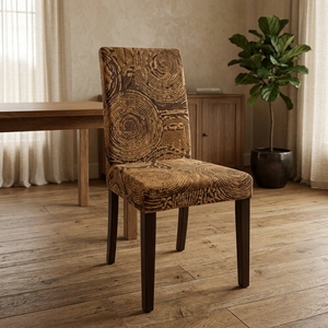 New Modern Minimalist Circular Motif Rattan <b>Dining</b> Chair Wood Eco-Friendly Kitchen Restaurant Seating Furniture Accent <b>Armchair</b> - Product Image 4