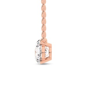 จี้เพชรทรงกลมแบบโซลิแทร์ 12k/14k/18k โรสโกลด์แท้ ประดับเพชรแล็บ คุณภาพ VS1, VVS1 รับรองโดย IGI สำหรับผู้หญิง - Product Image 5