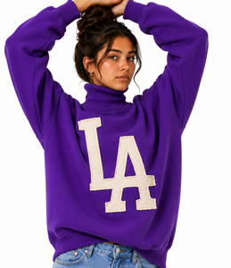 Sudadera con capucha de cuello alto de punto extragrande personalizada para mujer, venta al por mayor con marca privada - Product Image 1
