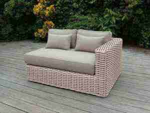 Sofá Individual de Ratán Contemporáneo para Exteriores con Cojines Beige, Muebles de Jardín de Mimbre de PE Resistentes a los Rayos UV - Product Image 4