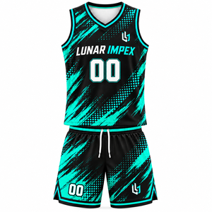 Ensembles d'uniformes de basketball unisexes pour adultes, maillots et shorts personnalisés pour équipes, 100 % polyester, séchage rapide, respirant, écologique, col ras du cou/en V - Product Image 3
